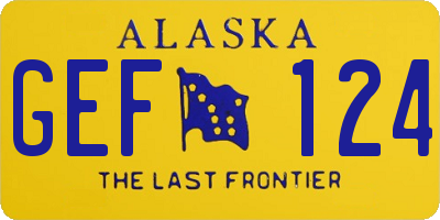 AK license plate GEF124