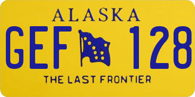 AK license plate GEF128