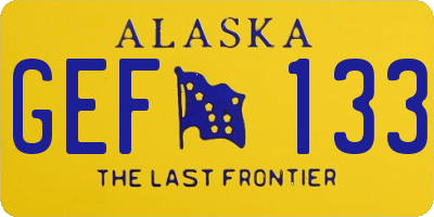 AK license plate GEF133