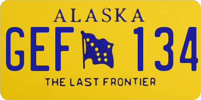 AK license plate GEF134