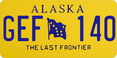 AK license plate GEF140