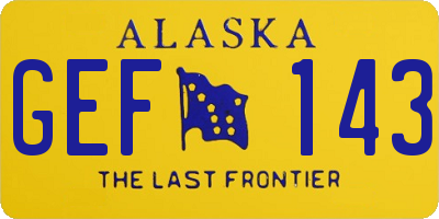 AK license plate GEF143