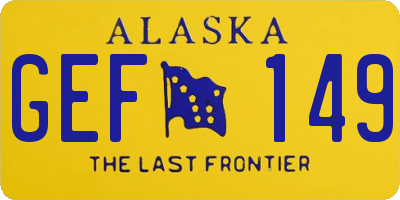 AK license plate GEF149
