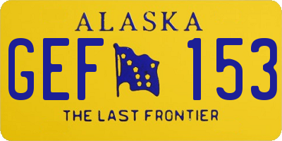 AK license plate GEF153