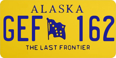 AK license plate GEF162
