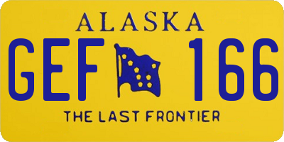 AK license plate GEF166