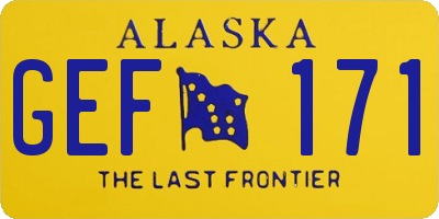 AK license plate GEF171