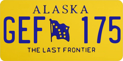 AK license plate GEF175