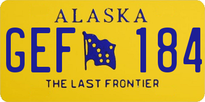 AK license plate GEF184