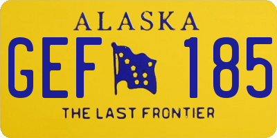 AK license plate GEF185