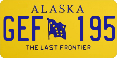 AK license plate GEF195