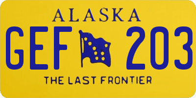 AK license plate GEF203