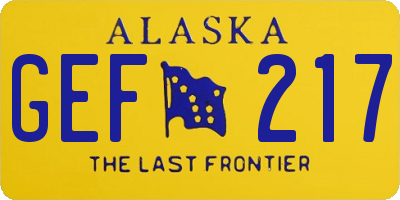 AK license plate GEF217