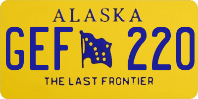 AK license plate GEF220