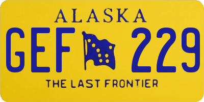AK license plate GEF229