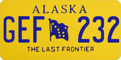 AK license plate GEF232