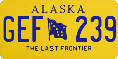 AK license plate GEF239