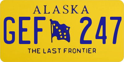 AK license plate GEF247