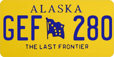 AK license plate GEF280