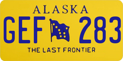 AK license plate GEF283