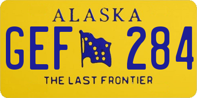 AK license plate GEF284
