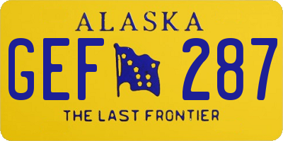 AK license plate GEF287