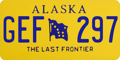 AK license plate GEF297