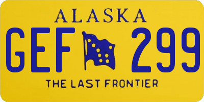 AK license plate GEF299