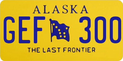 AK license plate GEF300