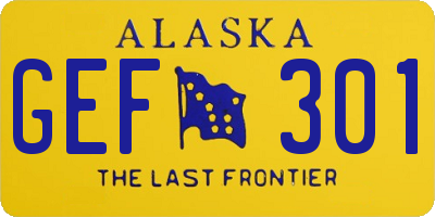 AK license plate GEF301