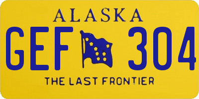AK license plate GEF304