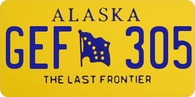 AK license plate GEF305