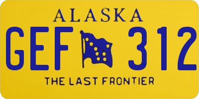 AK license plate GEF312