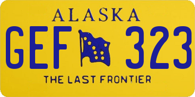 AK license plate GEF323