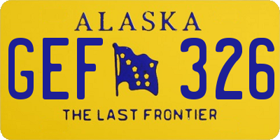 AK license plate GEF326