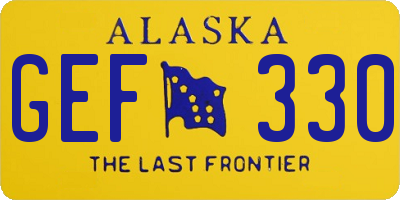 AK license plate GEF330