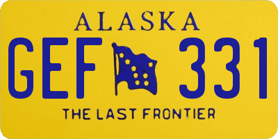 AK license plate GEF331