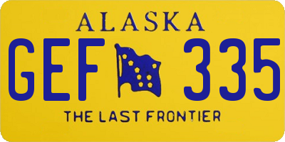 AK license plate GEF335