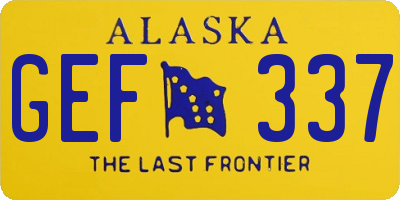 AK license plate GEF337