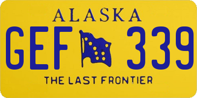 AK license plate GEF339