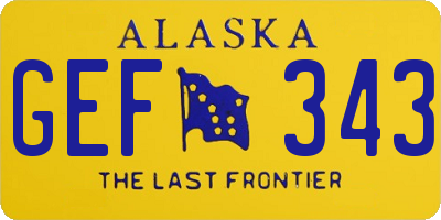 AK license plate GEF343