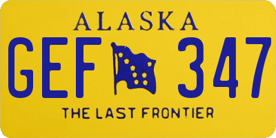 AK license plate GEF347