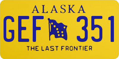 AK license plate GEF351