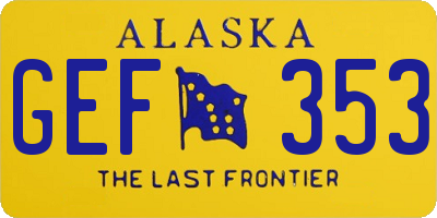 AK license plate GEF353