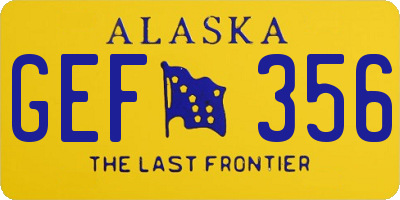 AK license plate GEF356