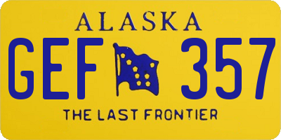 AK license plate GEF357