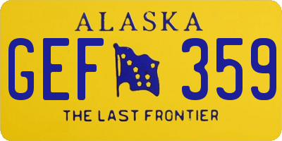 AK license plate GEF359