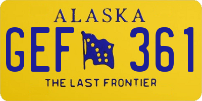 AK license plate GEF361