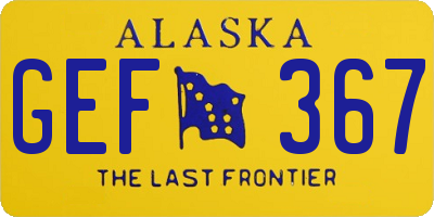 AK license plate GEF367