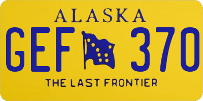 AK license plate GEF370